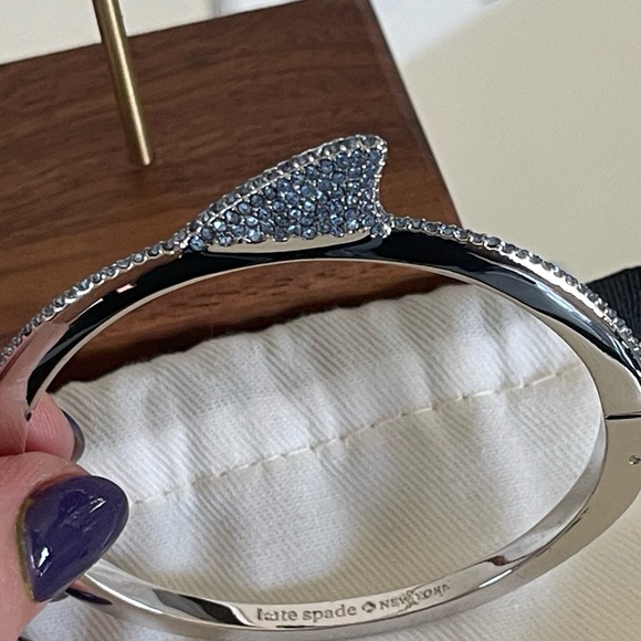 Kate Spade Earrings w/matching bracelet- adorable rhinestone sharks! - Picture 2 of 7